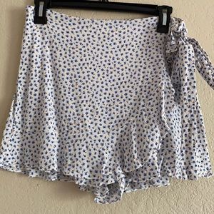 Floral Faux Wrap Skort